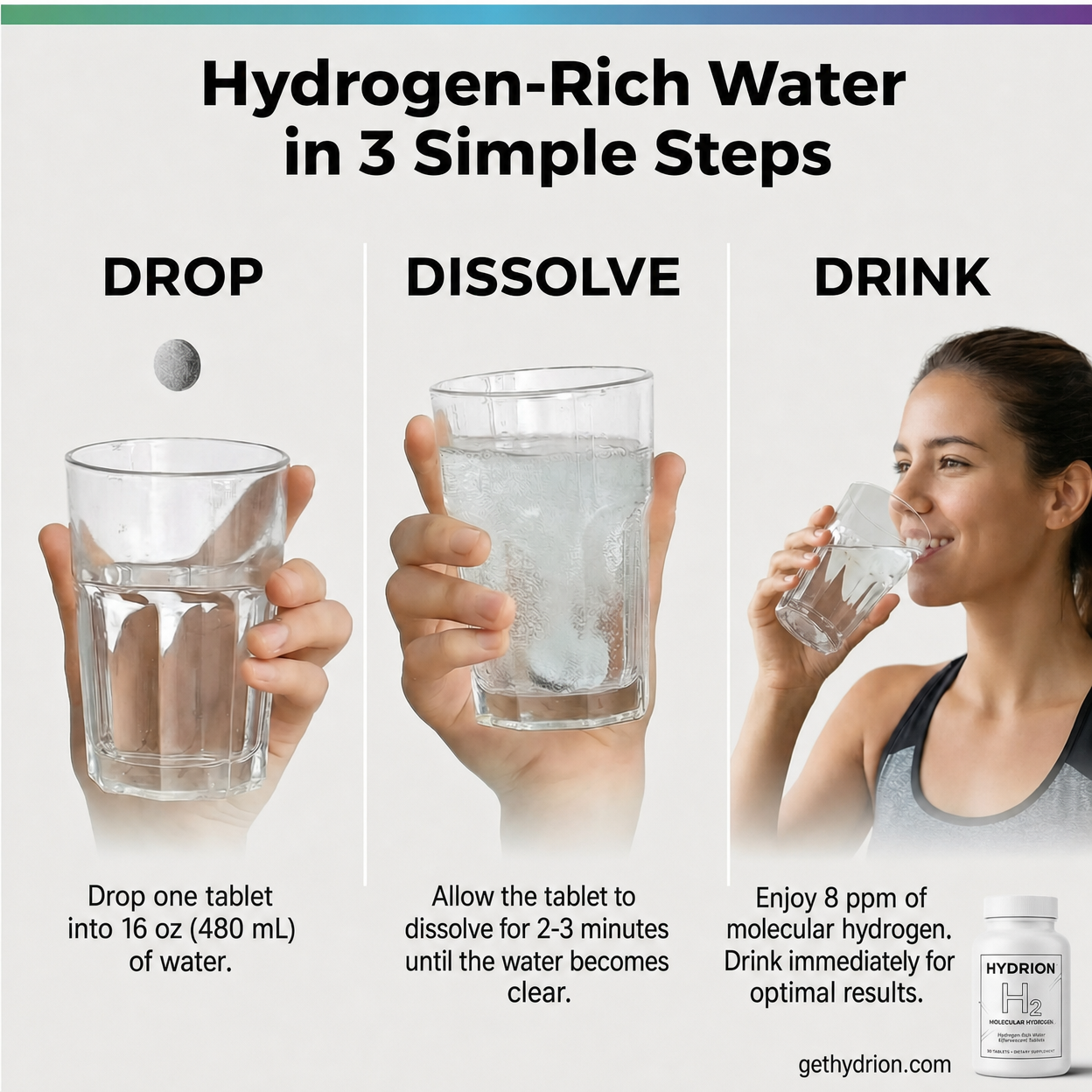 Hydrion H2 Molecular Hydrogen, 90 Tablets