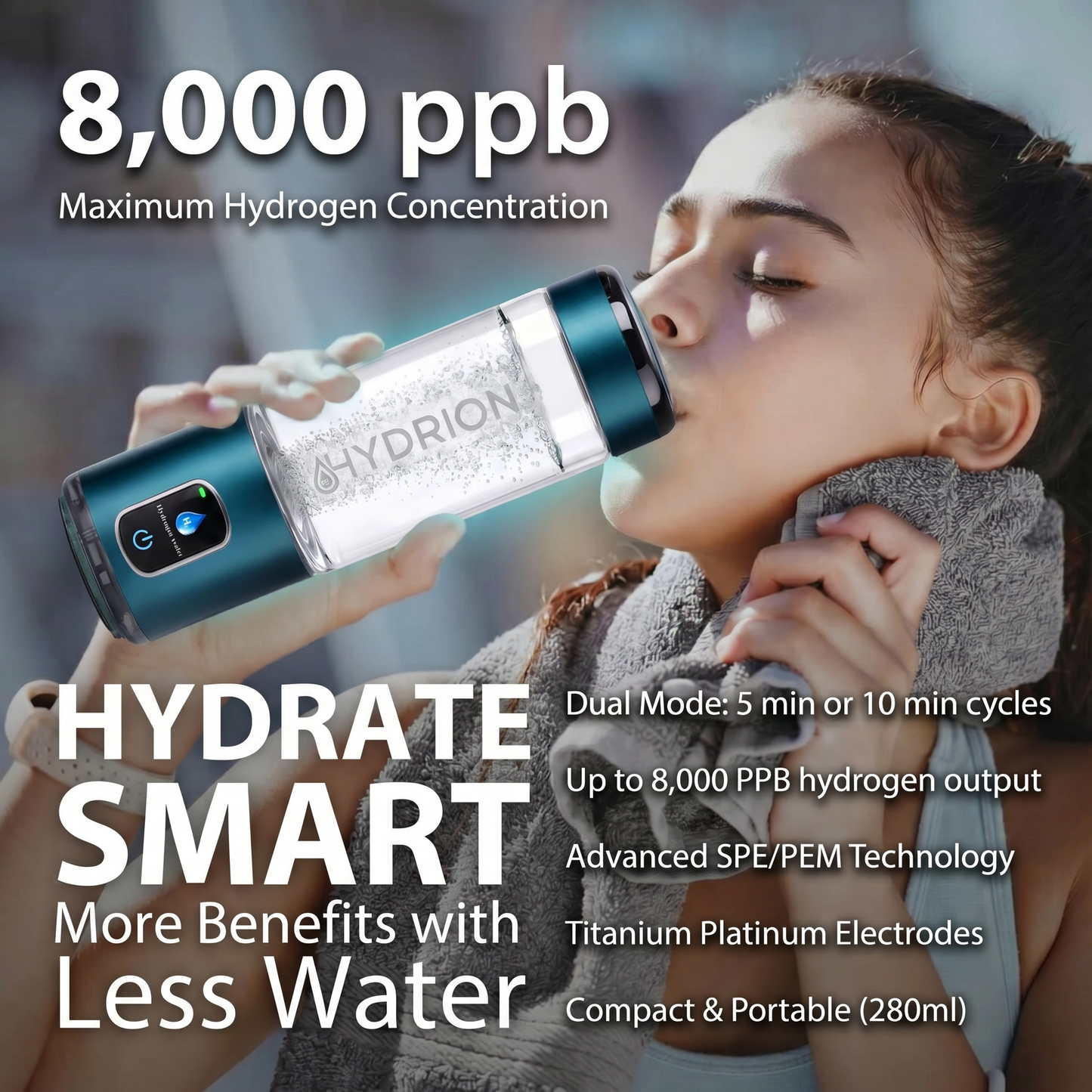 Hydrion Pulse Hydrogen Water Bottle