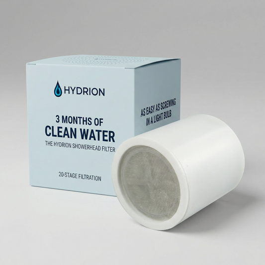 Hydrion Replacement Shower Filter | 20-Stage Filtration Cartridge (3-Month Supply)