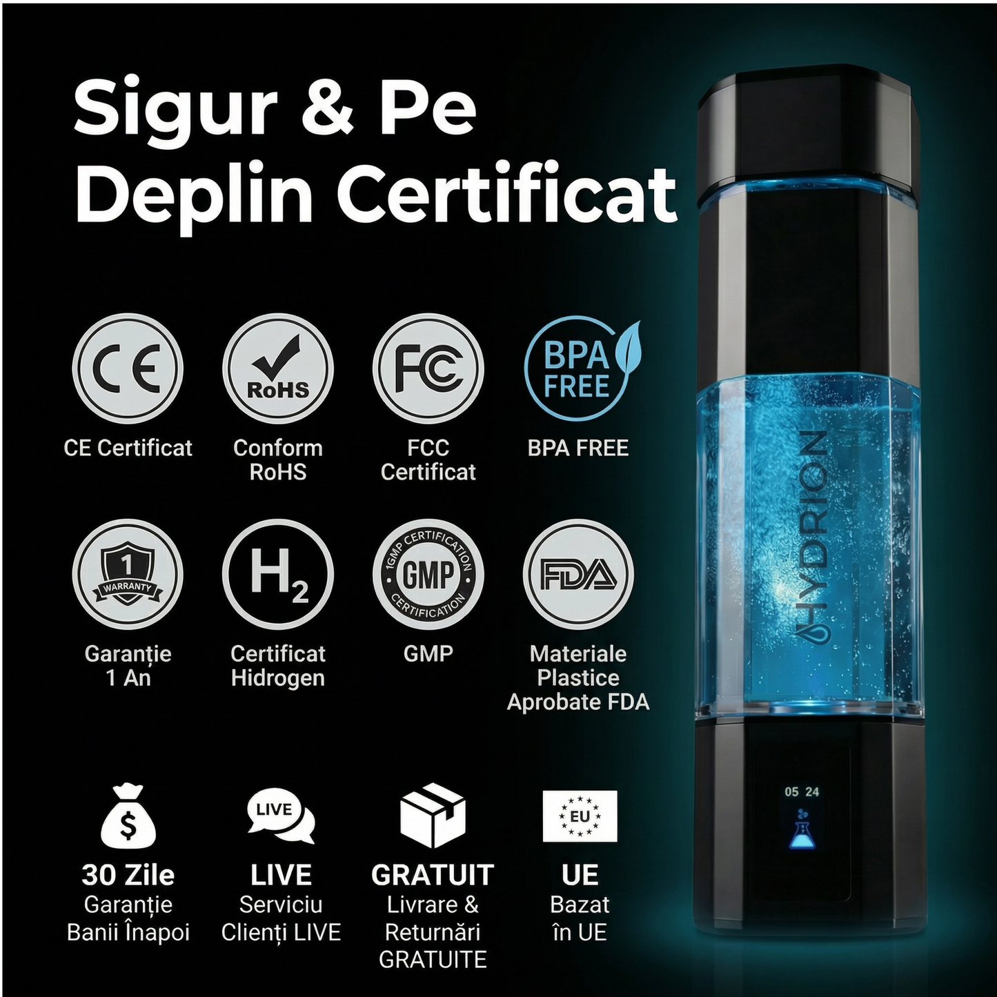 Hydrion Core Hydrogen Water Bottle