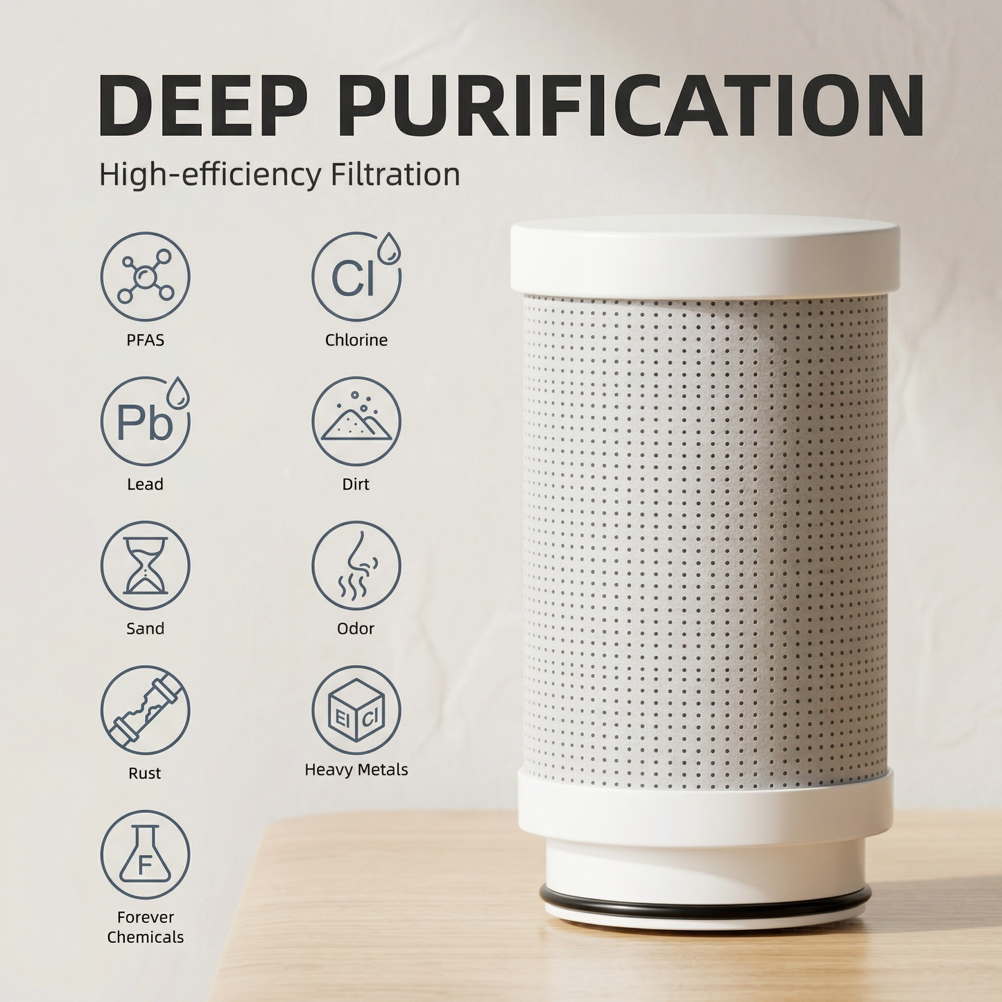 1080° Rotating Faucet Water Filter – 4-Layer Activated Carbon Filtration, Lead-Free Brass, Universal Fit, 8 Replacement Filters Included