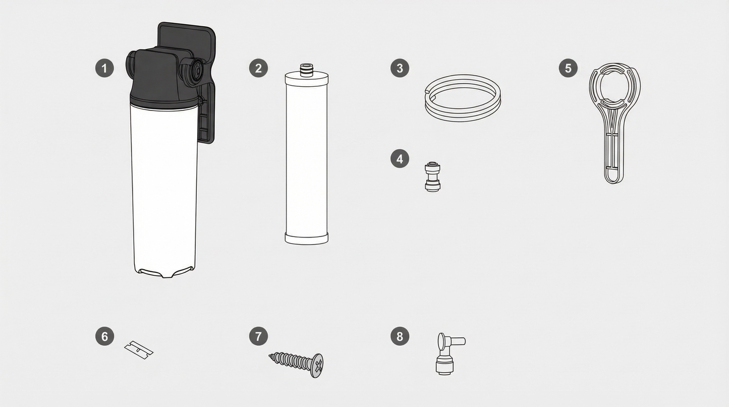 Alkaline Remineralisation Post-Filter for Reverse Osmosis Systems – Restores pH & Minerals, Quick-Change, Under-Sink Add-On, 1/4" Quick Connect