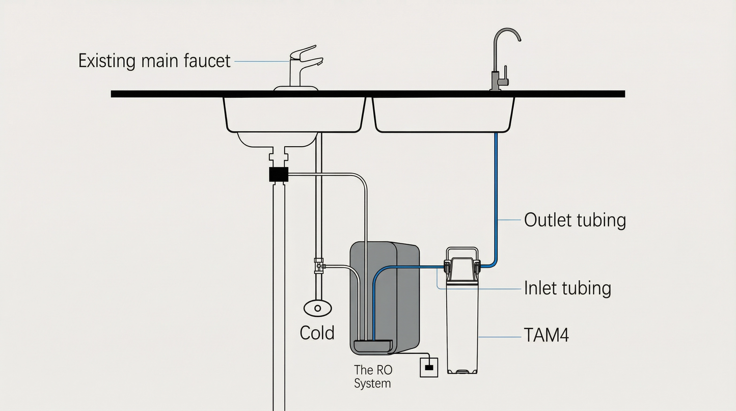 Alkaline Remineralisation Post-Filter for Reverse Osmosis Systems – Restores pH & Minerals, Quick-Change, Under-Sink Add-On, 1/4" Quick Connect