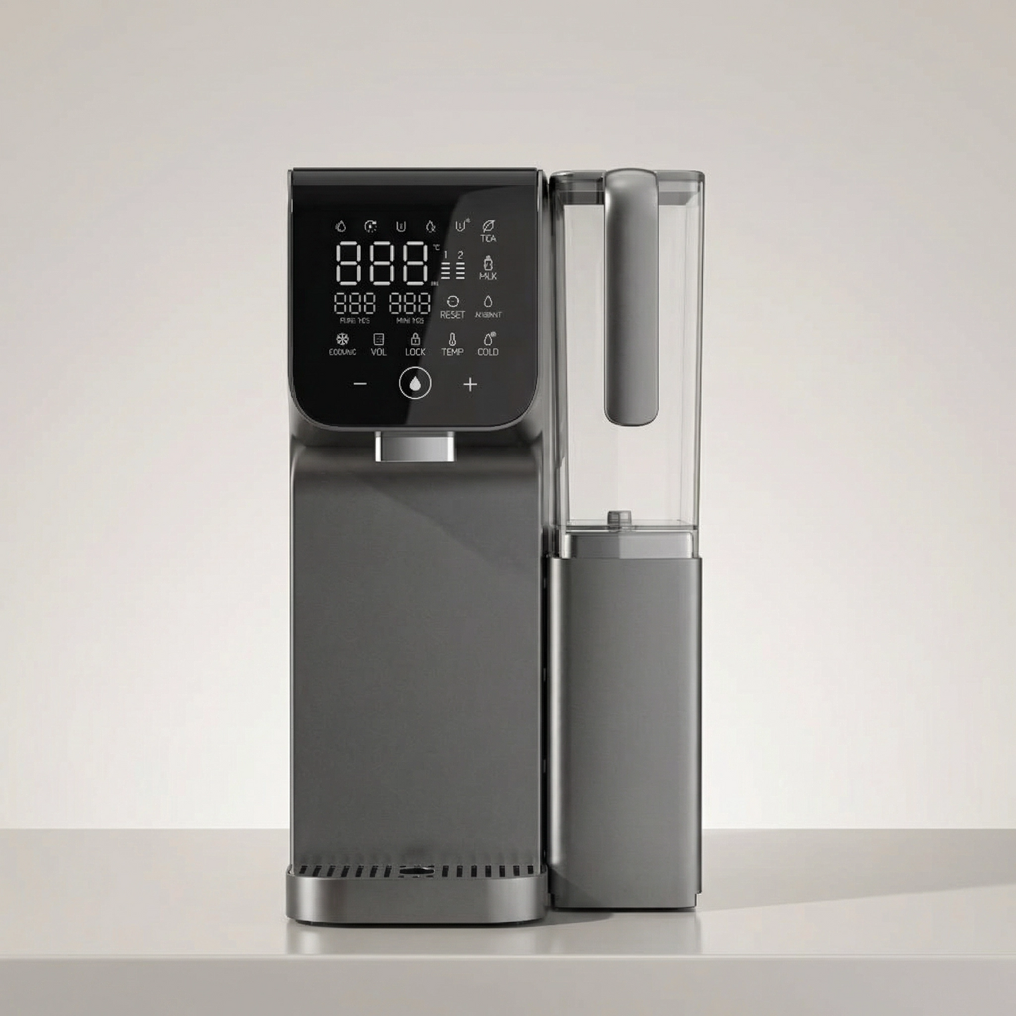 Countertop Reverse Osmosis Hot & Cold Water Dispenser – 7-Stage RO + UV Sterilisation, Dual TDS Display, Adjustable Temperature, 5.5L Tank, No Installation
