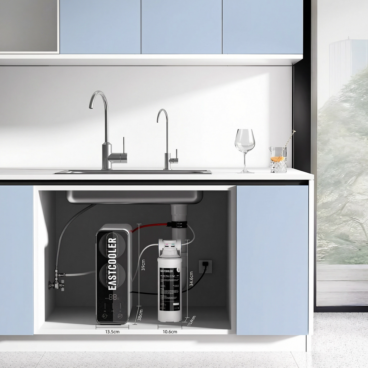 Under-Sink Tankless Reverse Osmosis System with Alkaline Remineralisation – 600 GPD, 7-Stage Filtration, TDS Display, 2:1 Pure-to-Drain, Dedicated Tap Included