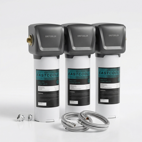 3-Stage Under-Sink Direct Connect Water Filtration System – 0.5 Micron Carbon Block, 2 GPM Flow Rate, Eco-Friendly Inner Core Replacement, Brass Fittings