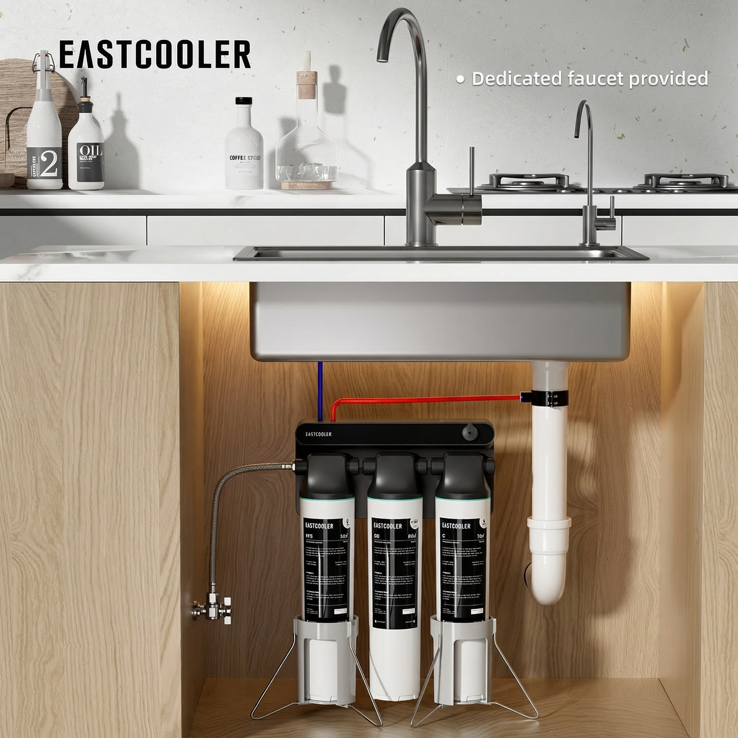 Under-Sink Tankless Reverse Osmosis Water Filter System – 800 GPD, 0.0001 Micron RO, Real-Time TDS Display, 4:1 Pure-to-Drain Ratio, Dedicated Tap Included